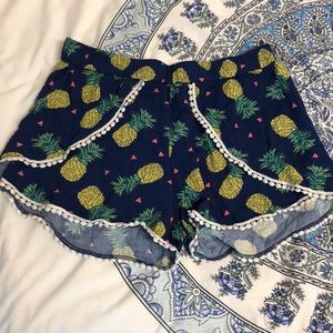 Pineapple print soft shorts